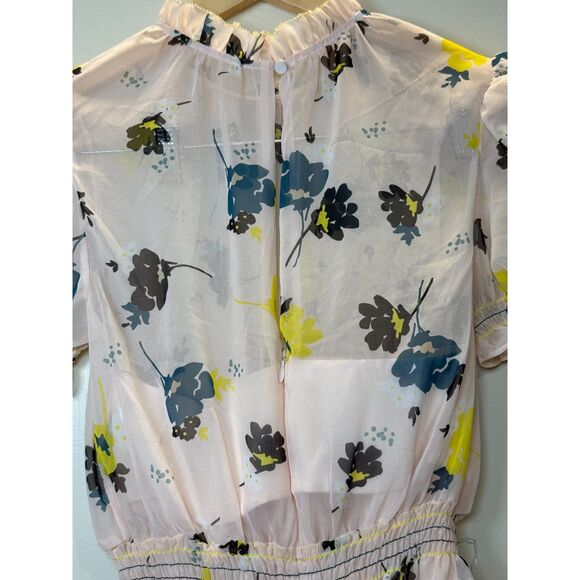 Self Portrait Women's SP18-040T Size 2 Pink Graphic Floral Print Blouse Top - Picture 6 of 10